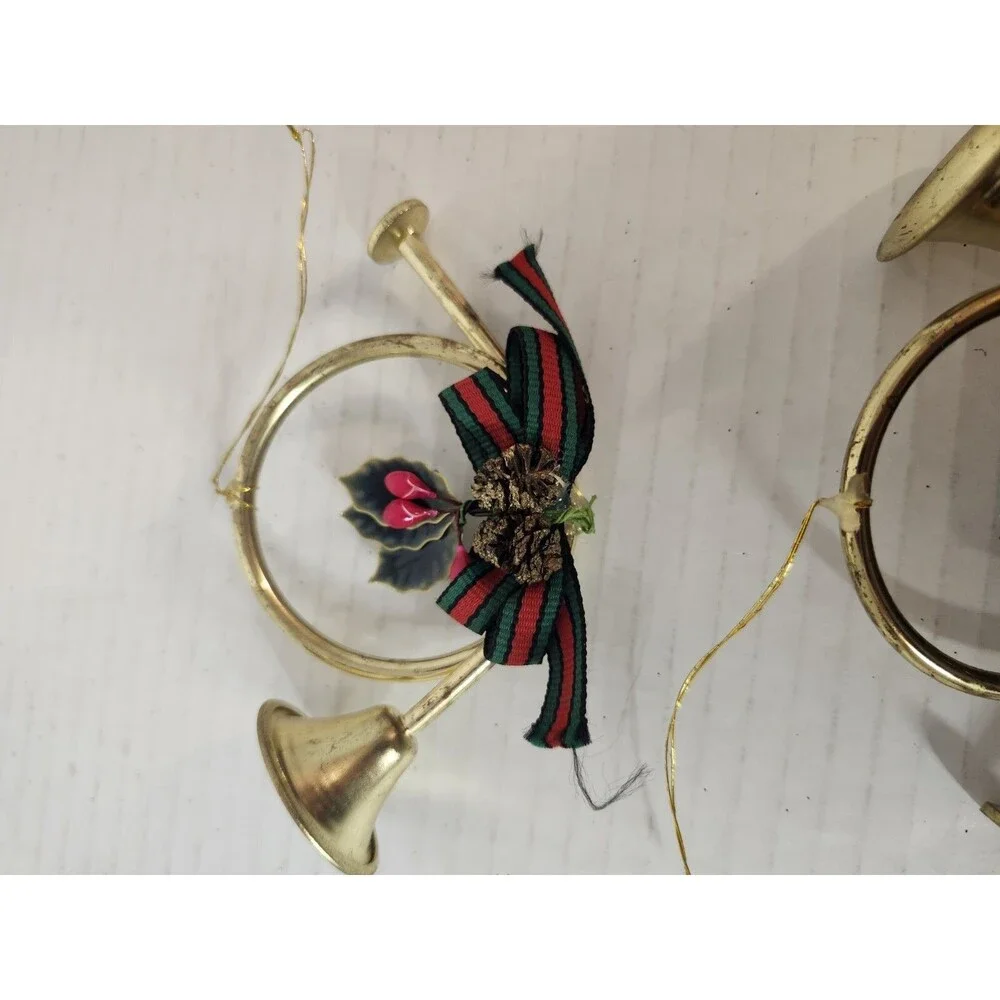 Lot Of 2 Small French Horns Chistmas Decoration